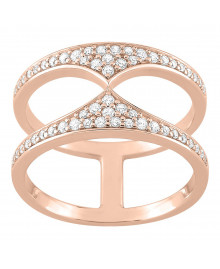 Bague Femme - Oxyde de zirconium -  Plaqué Or