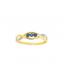 Bague Femme - saphir - Or 9 Carats