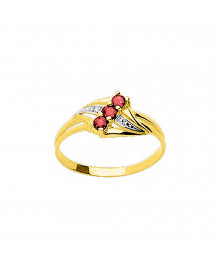 Bague Femme - rubis - Or 9 Carats