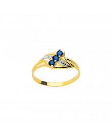 Bague Femme - saphir - Or 9 Carats