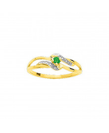 Bague femme - émeraude - Or 9 Carats