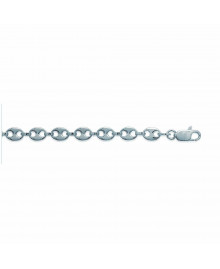 Chaine Mixte - Argent 925 - Chaîne grain de café - Largeur : 6 mm - Longueur : 50 cm