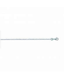 Chaine Mixte - Argent 925 - Chaîne forçat diamantée - Largeur : 1,45 mm - Longueur : 42 cm