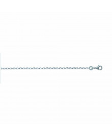 Chaine Mixte - Argent 925 - Chaîne forçat diamantée - Largeur : 1,6 mm - Longueur : 42 cm