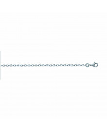 Chaine Mixte - Argent 925 - Chaîne forçat diamantée - Largeur : 1,75 mm - Longueur : 45 cm