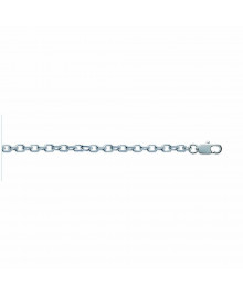 Chaine Mixte - Argent 925 - Chaîne forçat diamantée - Largeur : 3,2 mm - Longueur : 50 cm