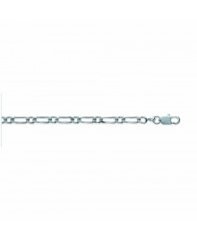 Chaine Homme - Argent 925 - Cheval alternée 1+1 - Largeur : 3 mm - Longueur : 60 cm