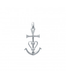 Pendentif Mixte - Argent 925 - croix ancre