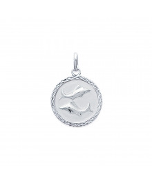Pendentif Mixte - Argent 925 - zodiaque poisson