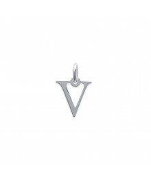 Pendentif Mixte - Argent 925 - Initiale V