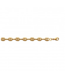 Chaine Mixte - Plaqué Or - Chaîne grain de café - Largeur : 4 mm - Longueur : 50 cm