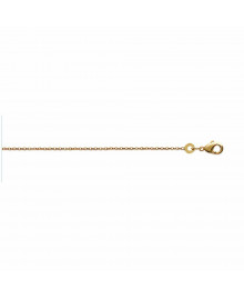 Chaine Mixte - Plaqué Or - Chaîne forçat diamantée - Largeur : 1,3 mm - Longueur : 38 cm