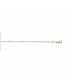 Chaine Mixte - Plaqué Or - Chaîne forçat diamantée - Largeur : 1,6 mm - Longueur : 40 cm
