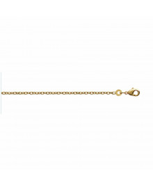 Chaine Mixte - Plaqué Or - Chaîne forçat diamantée - Largeur : 1,75 mm - Longueur : 50 cm