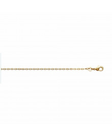 Chaine Mixte - Plaqué Or - Chaîne forçat diamantée - Largeur : 1,6 mm - Longueur : 45 cm