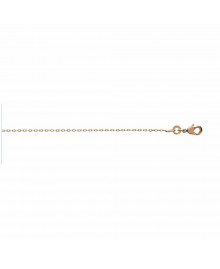 Chaine Mixte - Plaqué Or - Chaîne forçat diamantée - Largeur : 1,3 mm - Longueur : 45 cm