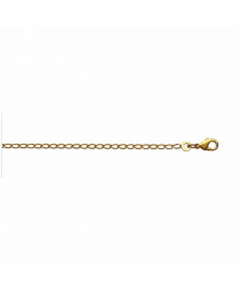 Chaine Mixte - Plaqué Or - Chaîne forçat diamantée - Largeur : 2 mm - Longueur : 45 cm
