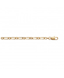 Chaine Homme - Plaqué Or - Cheval alternée 1+1 - Largeur : 3 mm - Longueur : 45 cm
