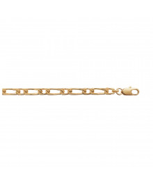 Chaine Homme - Plaqué Or - Cheval alternée 1+1 - Largeur : 4 mm - Longueur : 55 cm