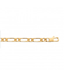 Chaine Homme - Plaqué Or - Cheval alternée 1+1 - Largeur : 6 mm - Longueur : 60 cm
