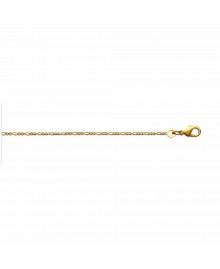 Chaine Homme - Plaqué Or - Cheval alternée 1+2 - Largeur : 1,4 mm - Longueur : 40 cm
