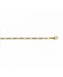 Chaine Homme - Plaqué Or - Cheval alternée 1+3 - Largeur : 2,2 mm - Longueur : 60 cm