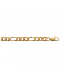 Chaine Homme - Plaqué Or - Cheval alternée 1+3 - Largeur : 5 mm - Longueur : 50 cm