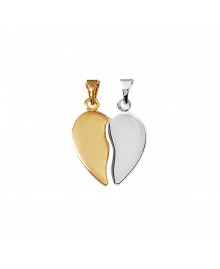 Pendentif Mixte - Plaqué Or - coeut séccable