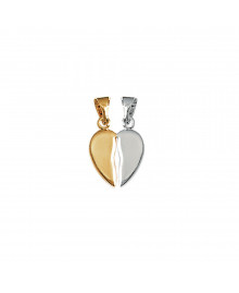 Pendentif Mixte - Plaqué Or - cœur seccable