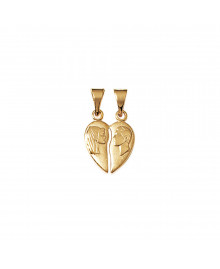 Pendentif Mixte - Plaqué Or - cœur seccable