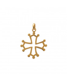 Pendentif Mixte - Plaqué Or - croix huguenotte