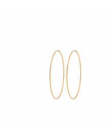 Créoles Femme - Plaqué Or - Largeur : 70 mm