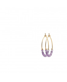 Créoles Femme - Plaqué Or - Amethyste