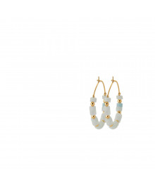 Créoles Femme - Plaqué Or - Amazonite