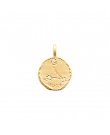 Pendentif Mixte - Plaqué Or - Oxyde de zirconium - zodiaque poisson constellation