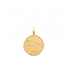 Pendentif Mixte - Plaqué Or - Oxyde de zirconium - zodiaque belier constellation