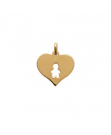 Pendentif Mixte - Plaqué Or - cœur petit garcon