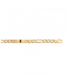 Gourmette Homme - Plaqué Or - Cheval alternée 1+3 - Largeur : 10 mm - Longueur : 22 cm