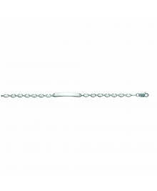 Gourmette Mixte - Argent 925 - Chaîne grain de café - Largeur : 6 mm - Longueur : 19 cm