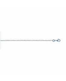 Chaine Mixte - Argent 925 - Chaîne forçat diamantée - Largeur : 1,3 mm - Longueur : 40 cm