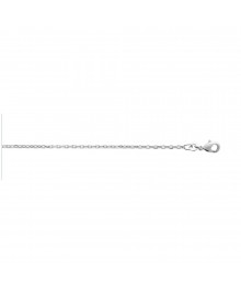 Chaine Mixte - Argent 925 - Chaîne forçat diamantée - Largeur : 1,6 mm - Longueur : 40 cm