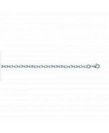 Chaine Mixte - Argent 925 - Chaîne forçat diamantée - Largeur : 2,25 mm - Longueur : 45 cm