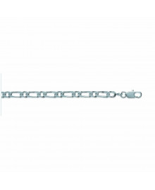 Chaine Homme - Argent 925 - Cheval alternée 1+1 - Largeur : 3,5 mm - Longueur : 45 cm