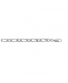Chaine Homme - Argent 925 - Cheval alternée 1+1 - Largeur : 4 mm - Longueur : 55 cm