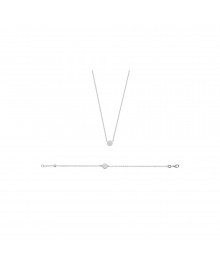 Collier Femme - Argent 925 - Oxyde de zirconium - Longueur : 45 cm