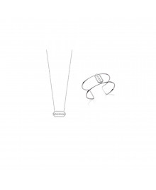 Jonc Femme - Argent 925 - Oxyde de zirconium - Longueur : 58 cm