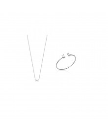 Jonc Femme - Argent 925 - Oxyde de zirconium - Longueur : 58 cm