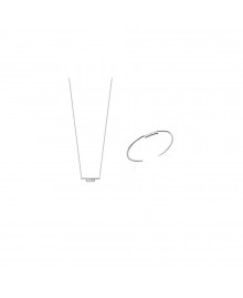Jonc Femme - Argent 925 - Oxyde de zirconium - Longueur : 58 cm