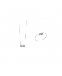 Collier Femme - Argent 925 - Oxyde de zirconium - Longueur : 45 cm