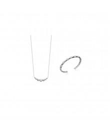 Jonc Femme - Argent 925 - Oxyde de zirconium - Longueur : 58 cm